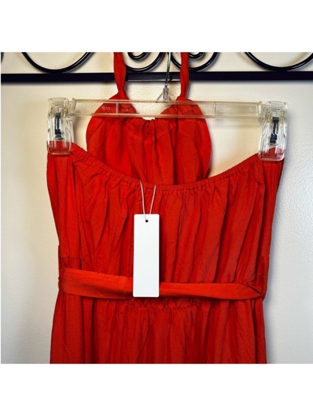 C+D+M Orange Halter Tie Tiered Maxi Dress XL - Picture 7 of 16